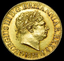 VERY RARE KING GEORGE THE IIII 1818 GOLD SOVEREIGN...