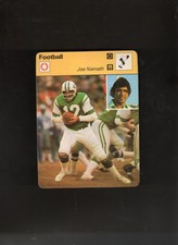 VINTAGE  JOE NAMATH  SPORTCASTER FOOTBALL CARD  1977  NEW YORK JETS