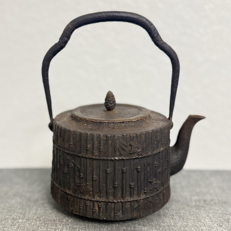 Japanese Cast Iron Teapot Square Kettle Antique