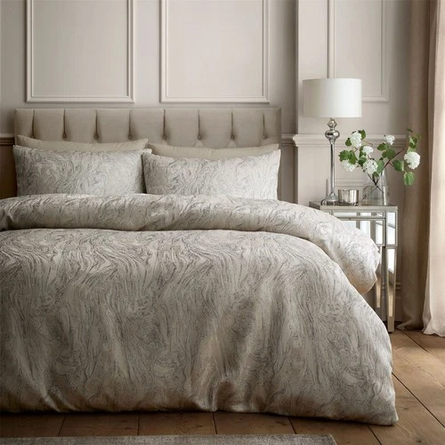 Marble Jacquard Duvet Cover Set Luxury Bedding with Pillowcases