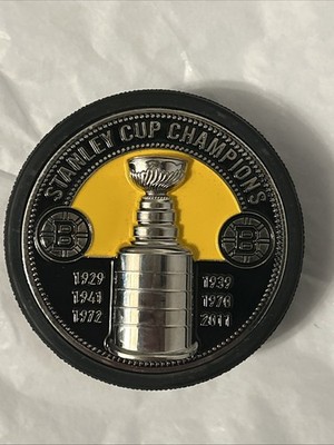 Boston Bruins 3D Stanley Cup Champions Puck Medal NHL Hockey 2011, 1972, 1970