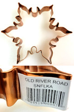 OLD RIVER ROAD Copper WINTER SNOWFLAKE (A) Star Cookie Cutter LARGE 6" w/Tag NEW