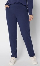 Denim  Co. Regular Duo Stretch Straight Leg Pants Size S Navy Blue A702026