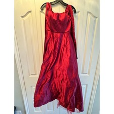 Maniju Burgundy Satin Formal Gown Square Neck A-Line Prom Dress MF23078 Mens M