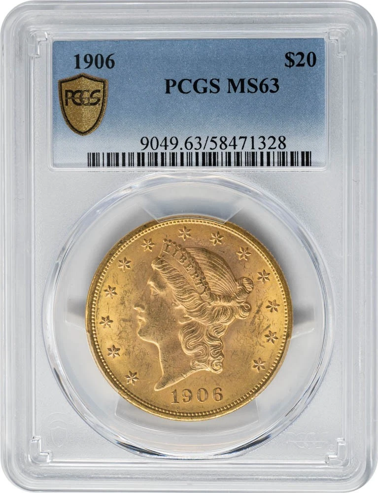 1906 $20 Gold Liberty MS63 Secure PCGS 950200-1