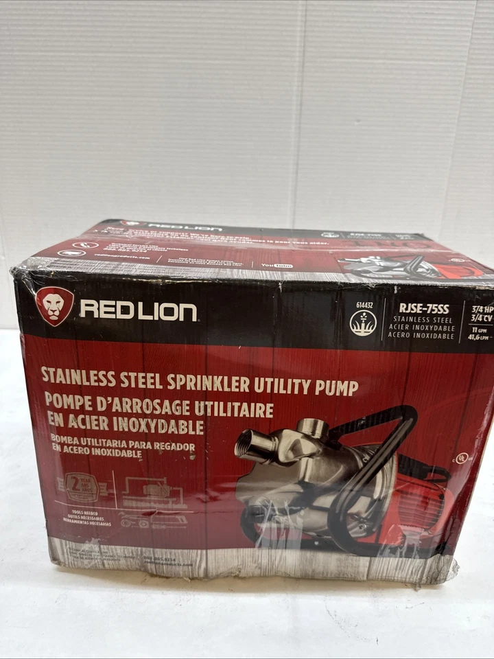 Novo RJSE-75SS 115V 3/4 HP 11 GPM bomba utilitária aspersor de aço inoxidável cabo 8' - Imagem 3 de 3