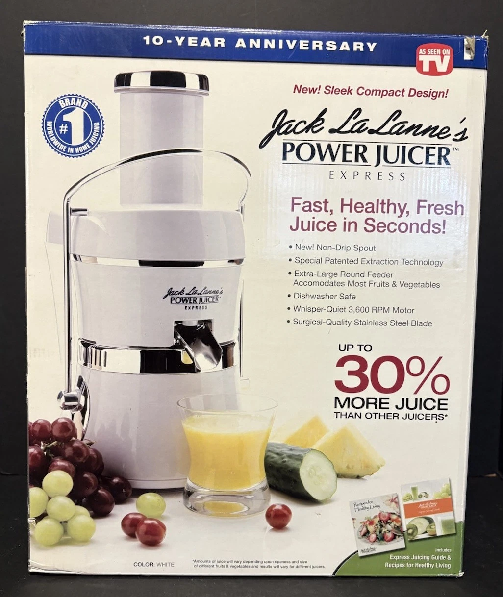 Vtg Jack LaLanne’s Power Juicer Express White Compact MT-1020 Tested Complete