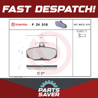 Brake Pads Set fits PANTHER KALLISTA Rear 2.8 2.9 82 to 92 Brembo Quality New