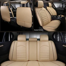 5-Seat Full Set Car Seat Cover Luxury Leather Universal Front Rear Back Cushion