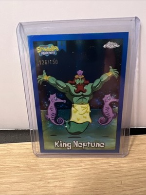 2025 Topps Chrome SpongeBob Squarepants #11 King Neptune Blue Refractor /150