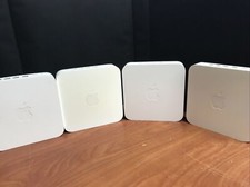 Lot of 4 Apple A1143 AirPort Extreme Base Station Routers 1 one Power Supply