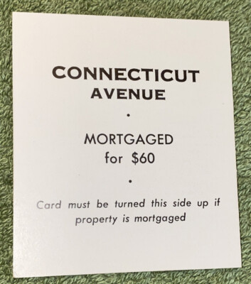 モノポリー確認用 Vtg 1960's Monopoly Game Replacement Piece -Property Card Blue