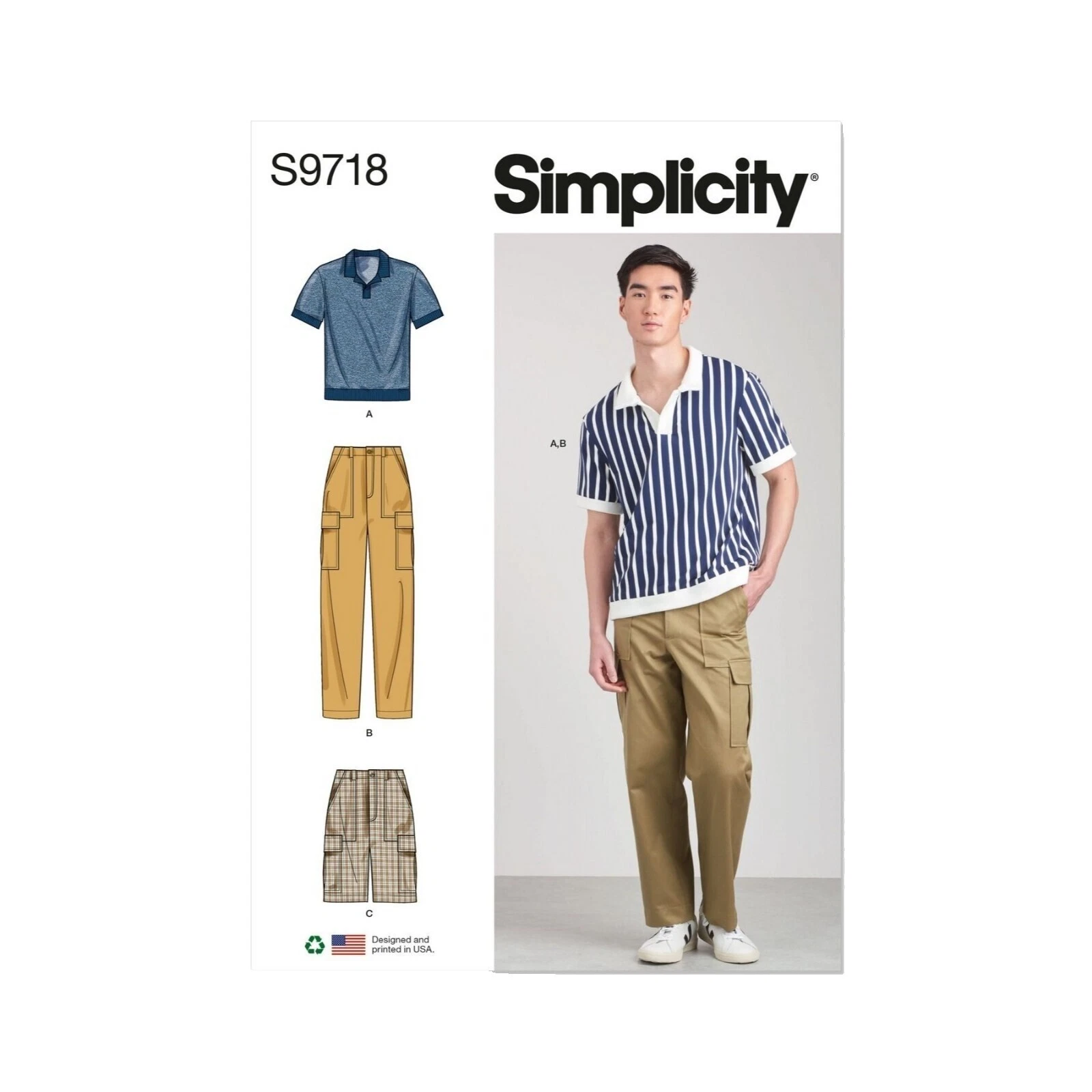 Pantalones Cortos de Hombres Simplicity Patrones de Costura