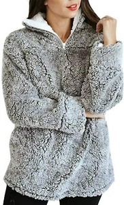 fuzzy quarter zip pullover