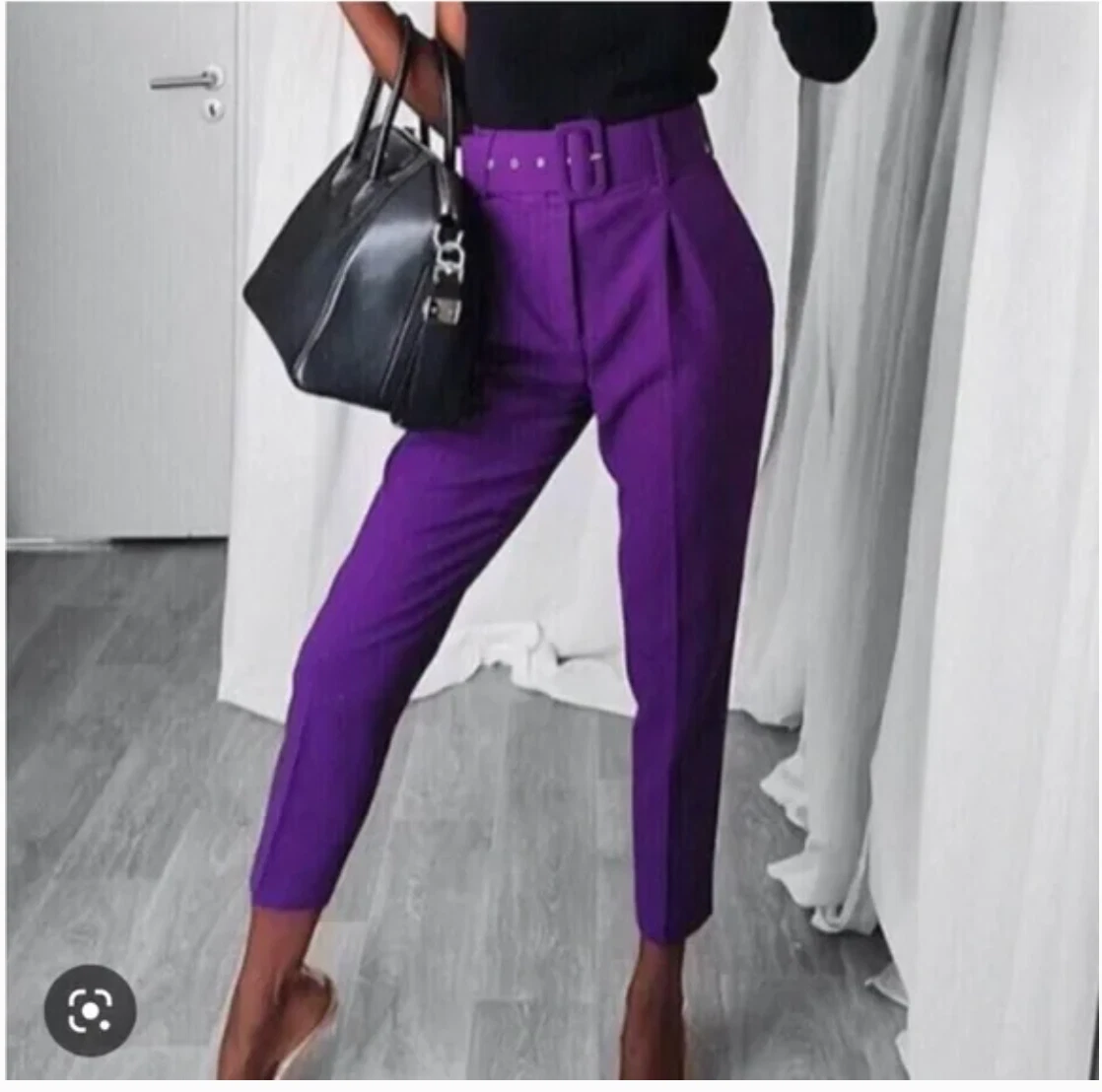 ZARA WOMAN New With Tag HIGH-WAISTED PANTS TROUSERS Lilac Purple MEDIUM 💜