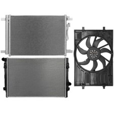 Electric Radiator Condenser Cooling Fan Kit For 2015 2016-2019 Volkswagen GTI