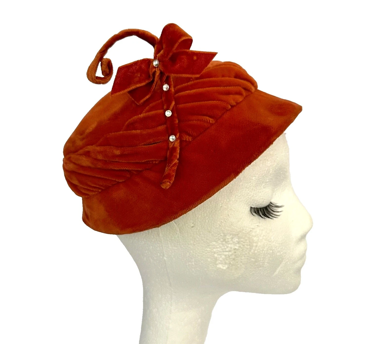 Sombreros Vintage de fiesta de terciopelo para Mujeres