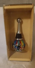 LS Arts Miffefiore Art Glass Bottle Stopper Multi Colors NEW Boxed Stunning
