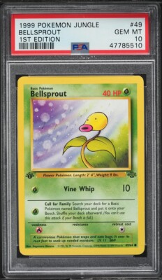 1999 Pokemon Card Jungle Set 1st Edition Bellsprout #49 PSA 10
