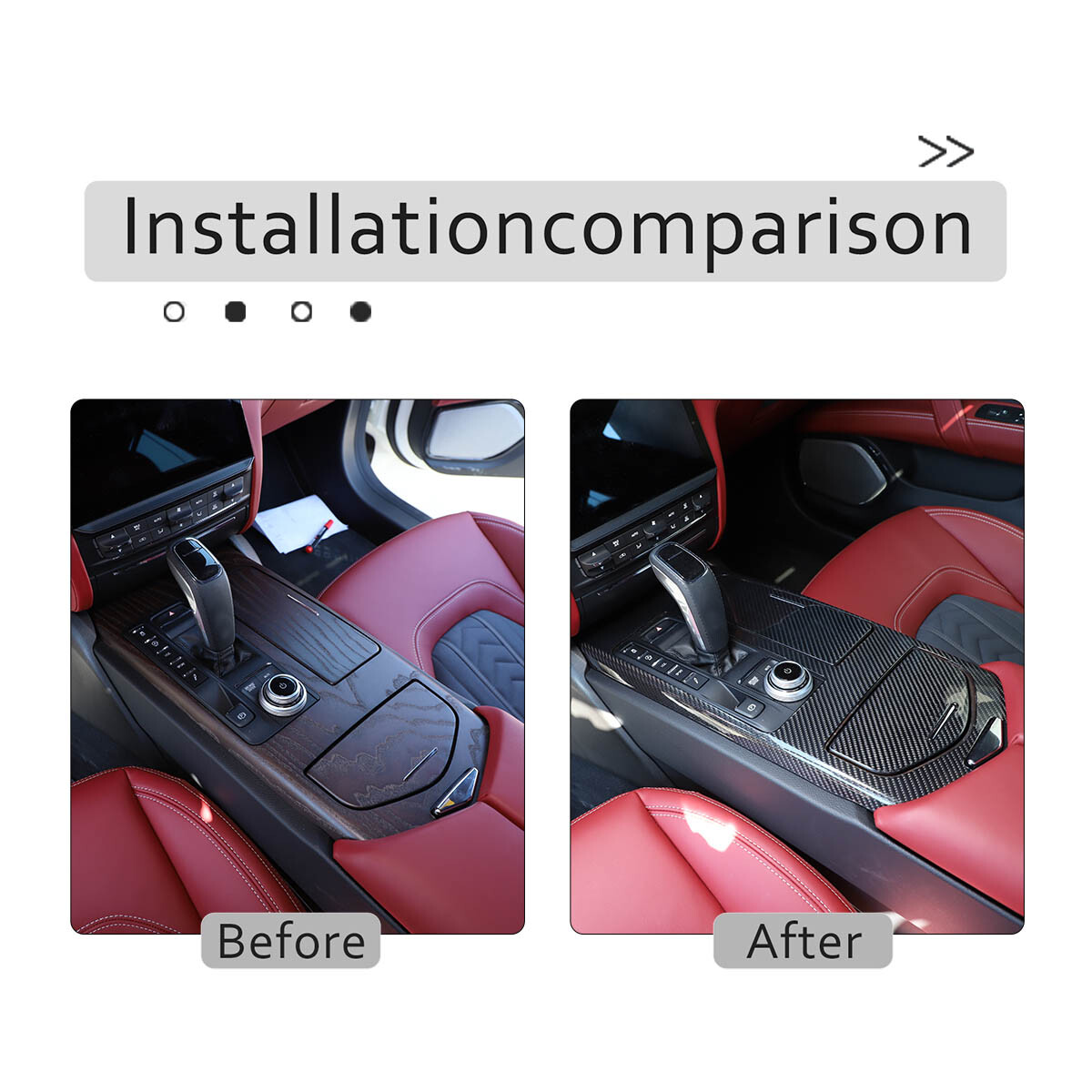 Real Carbon Fiber Gear Shift Panel Cover Trim For Maserati Ghibli 2017-23 US
