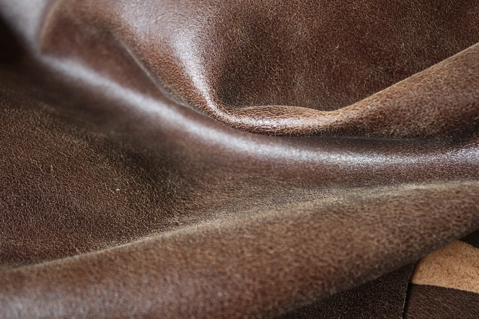 FÖRSTER Vintage Leder braun cognac | Used, Antik - Rindleder Zuschnitt | Täschnerleder