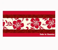 Beach Towel Red Hibiscus Got Be Hawaiian Hawaii Aloha Gifts 60"x30" New