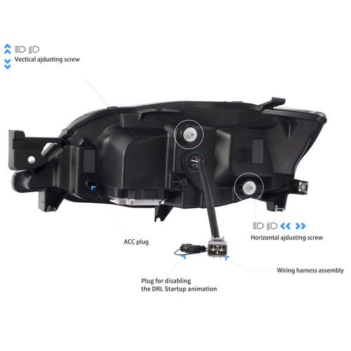 Coppia Fari Anteriori Led Per Subaru Impreza 2008-2011 WRX 2008-2014 - Foto 6 di 9