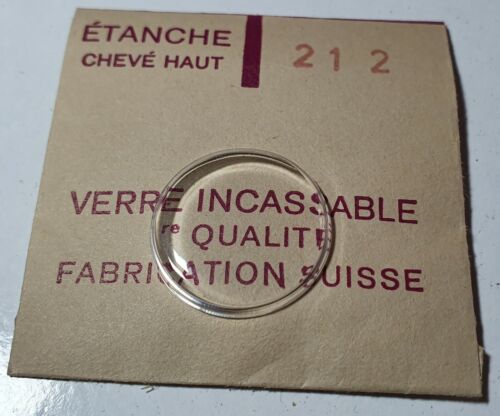 Verre de montre suisse bombé plexi diamètre 212 Watch crystal vintage *NOS*  - Afbeelding 1 van 7