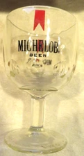 Michelob stem Beer Glass Mug thumbprint goblet- Read