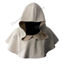 DAZCOS Multicolor Medieval Cowl Hat Durable Faux Suede Cosplay Accessory