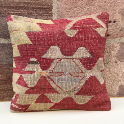 Kelim Kissenhülle 40x40 cm handgewebt Sitzkissen vintage Boho Teppich Kilim