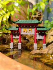Chinese ancient building arch 3d model rockery water stone water decoration