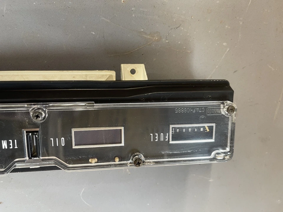 1967 Ford Galaxie Fuel Gas Gauge Dash Oil Temperature Lens Trim Amp Alternator - Image 4 of 4