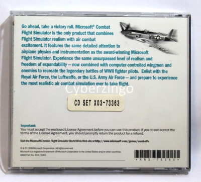 Microsoft Combat Flight Simulator WWII Series Game CD-ROM Vintage
