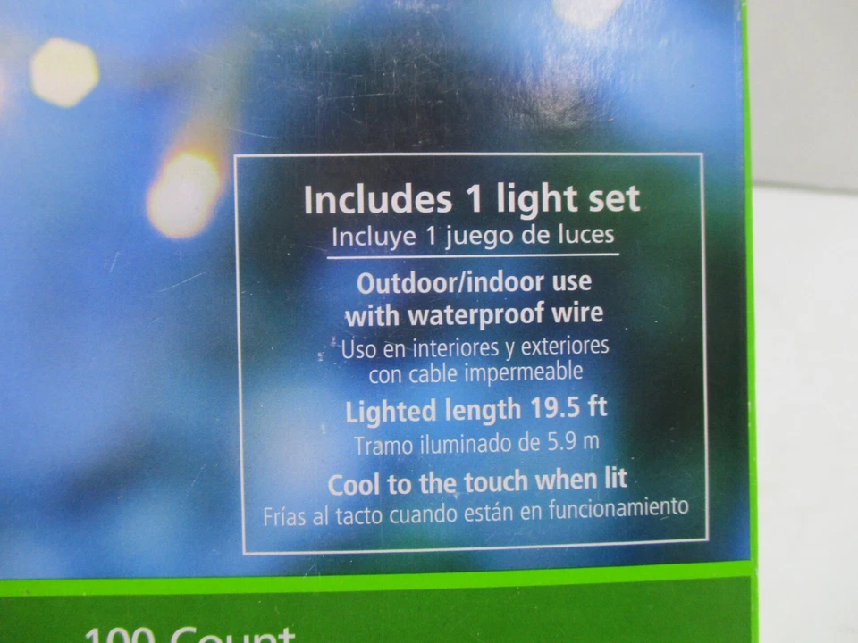 Mainstays Mini String Lights Warm White 100 LED White String Indoor Outdoor New - Image 4 of 4