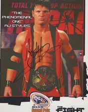 AJ Styles signed "TNA" 8x10 Promo Photo b WWE X Division Champ COA Rare