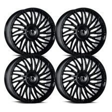 Set-4 Dolce Sesto 22x9.5 Blank 35mm Glossy Black Wheels Rims 22 Inch