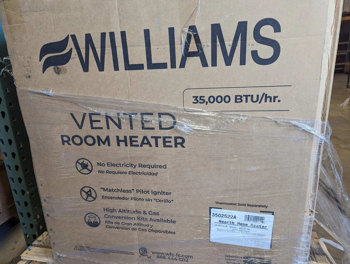 Williams 35,000 BTU Fireplace Front Natural Gas Room Heater Black 3502522A  | eBay