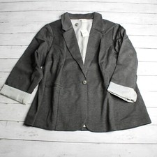 Cato Women's Gray Ponte Suit Blazer Jacket Plus Size 18 20 Career Wear