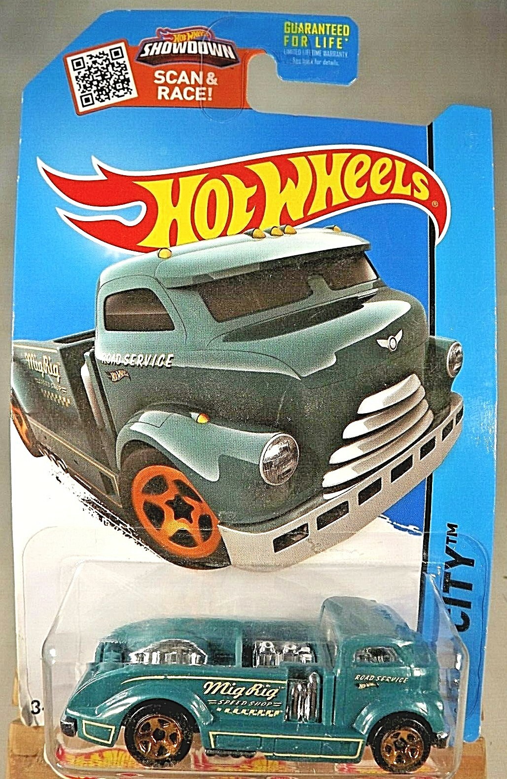 2015 Hot Wheels #9 HW City-HW City Works MIG RIG Green Variant w/Gold 5 Spokes