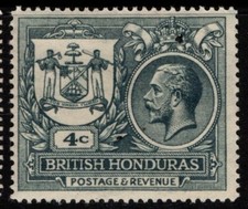 British Honduras 1922 4c slate King George V and Colony Seal SG123 Sc 90 Mint