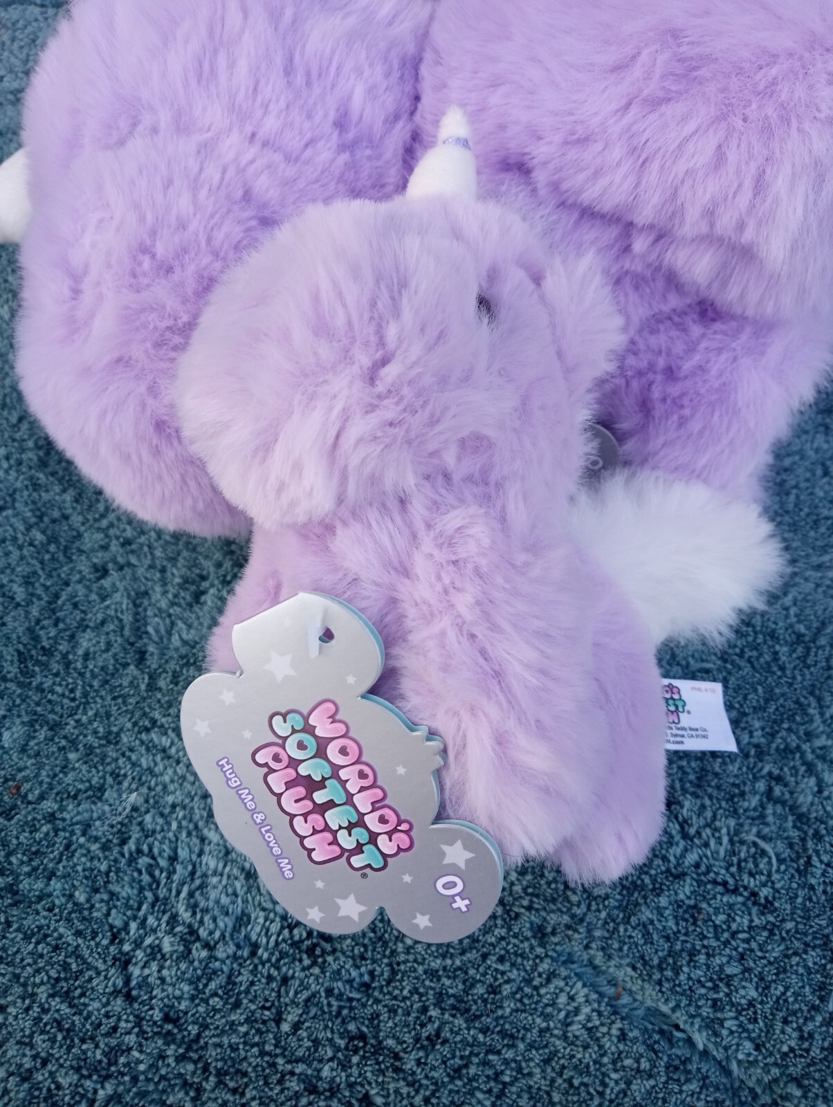 2 X World's Softest Plush Purple Unicorn Adult & Baby Stuffed Animal