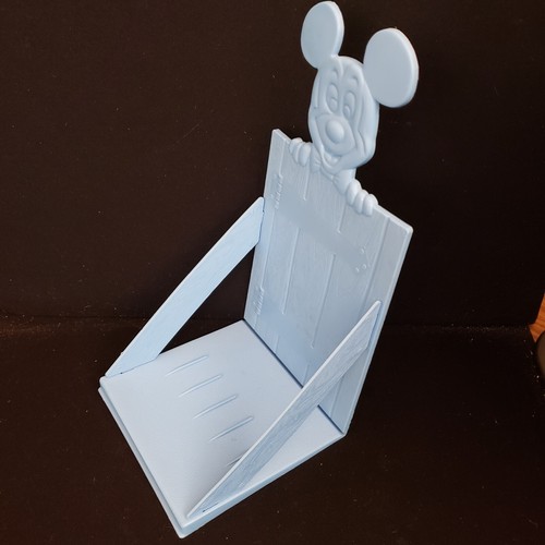 Vintage 1976 Disney Mickey Mouse Blue Plastic Kids Book Rack Holder - Picture 3 of 10