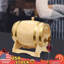5L Wood Wine Barrel with Stand & Faucet For Hotel Bar Kitchen Whiskey and Wine