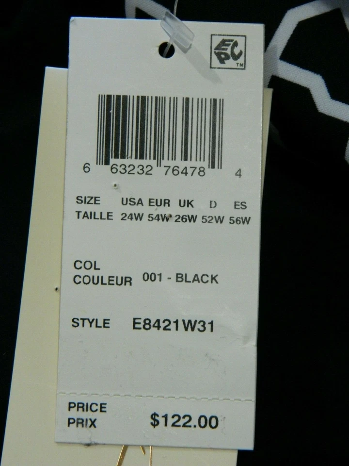 Profile by Gottex 24W Casablanca Black & White Print Tankini Swimsuit TOP NWT - Image 4 of 4