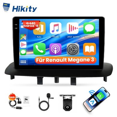 DAB+ 4+64G Android Autoradio Carplay Für Renault Megane III 2009-15 GPS NAVI RDS