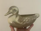 Vintage Frankoma Pottery Duck Planter Plants #208A Prairie Green Glazed Mallard