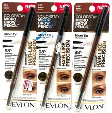 (3) Revlon Colorstay Micro Brow Pencil 0.003 oz Each Sealed 452 - Auburn