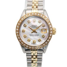 Rolex Datejust 6917 Mother of Pearl Diamond Dial Bezel Ladies 26mm Steel Gold