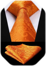Paisley Ties for Men Solid Tie Handkerchief Floral Men's Necktie  Pocket Square